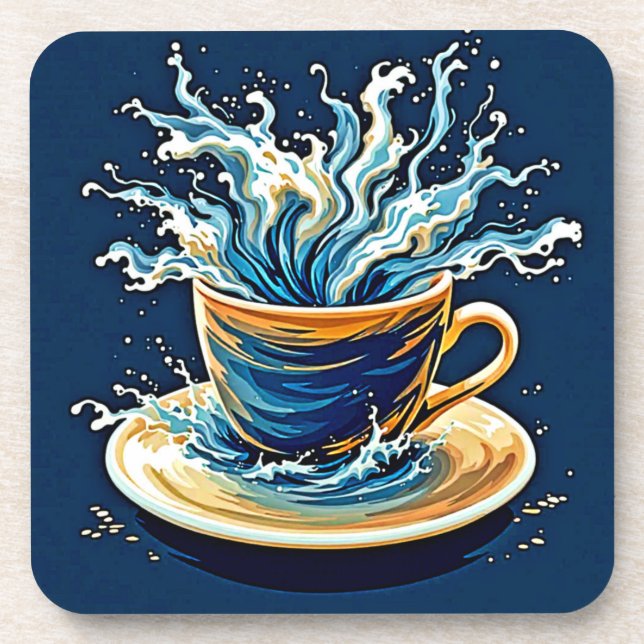 Porta-copo Splash Oceânico de Café (Frente)