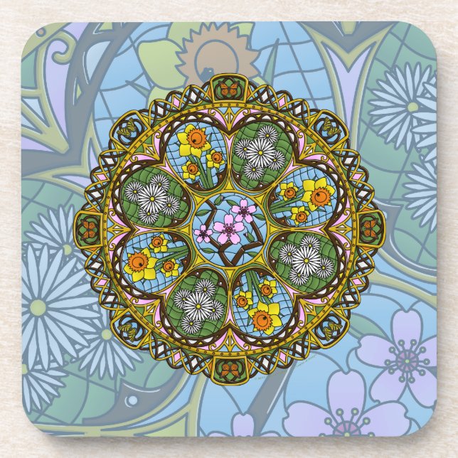 Porta-copo Spring Nouveau Square Coaster (Frente)