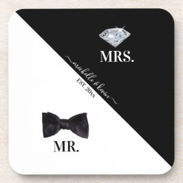 Porta-copo Sr. & Sra. Wedding Black & White