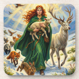 Porta-copo St Brigid Deusa da Primavera Animais da Floresta I