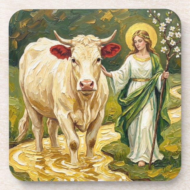 Porta-copo St. Brigid & The White Cow (Imbolc) (Frente)