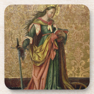 Porta-copo St. Catherine de Alexandria (óleo no painel) 2