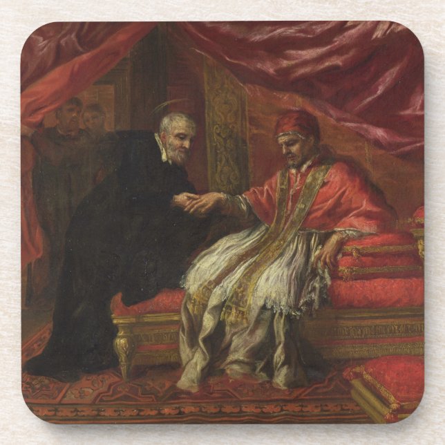 Porta-copo St. Filippo Neri que cura o papa Clemente VIII (Frente)