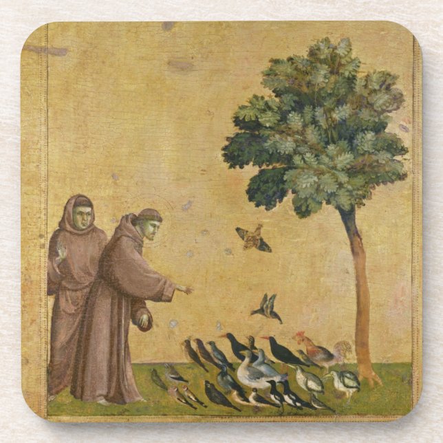 Porta-copo St Francis de Assisi que preaching aos pássaros (Frente)