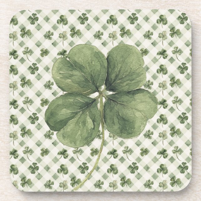 Porta-copo  St Patrick's Day Four Leaf Clover  (Frente)