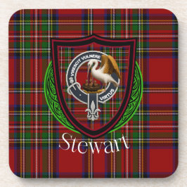 Porta-copo Stewart Scottish Clan Tartan & Crest