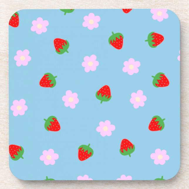 Porta-copo Strawberries & Flowers (Frente)