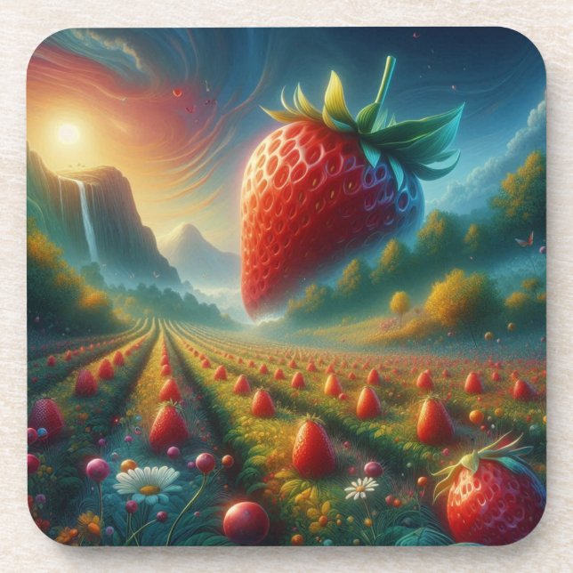 Porta-copo Strawberry Field of Dreams (Frente)