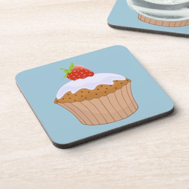 Porta-copo Strawberry Iced Bun Cute Blue (Left Side)
