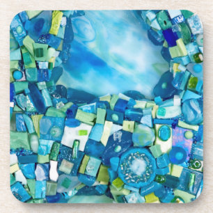 Porta-copo Stream of Life Mixed Media Mosaic