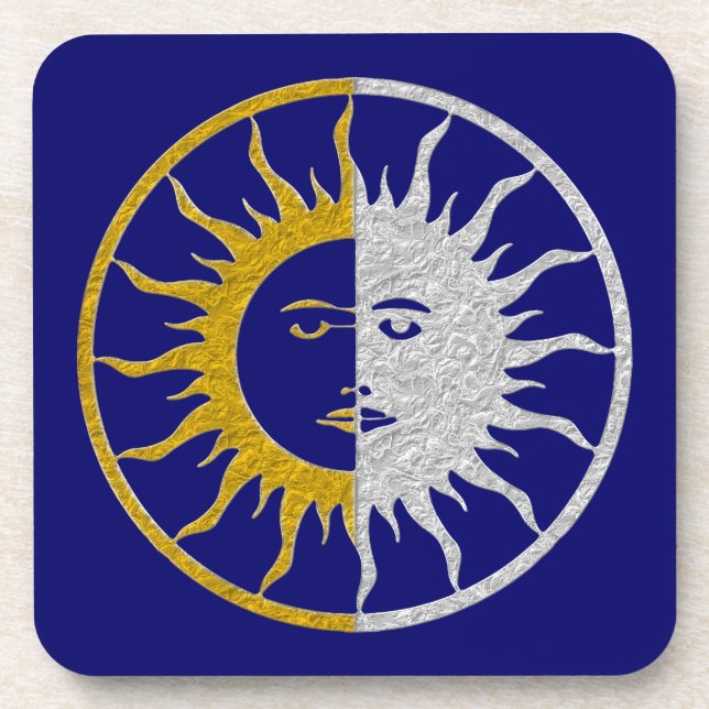 Porta-copo SUN & MOON Symbol - gold silver (Frente)