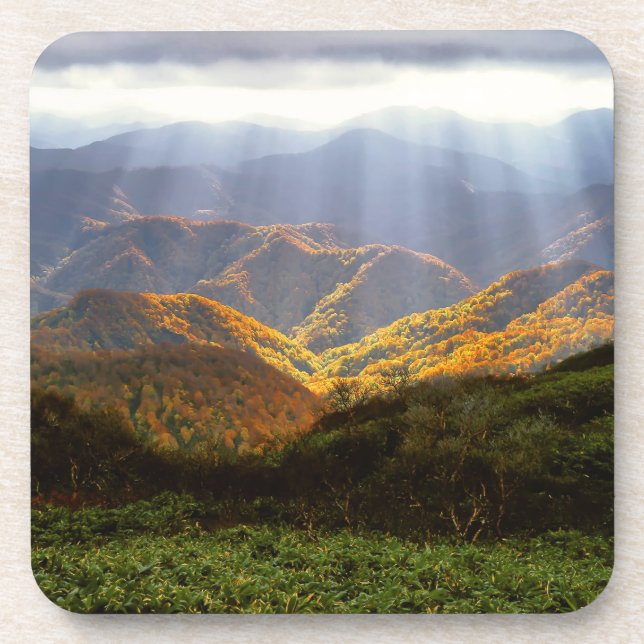 Porta-copo Sun Rays Over Shirakami-Sanchi Mountains (Frente)