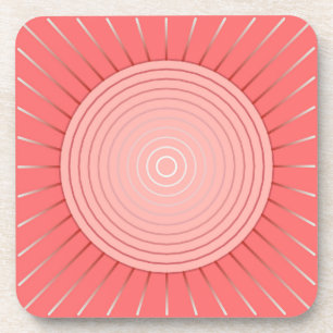 Porta-copo Sunburst Geométrico Moderno - Cor-de-rosa Profundo