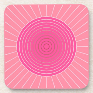 Porta-copo Sunburst Geométrico Moderno - Sombras Rosa-Coral