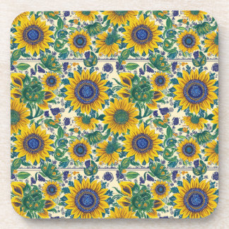 Porta-copo Sunflowers. Ukrainian folk art pattern.