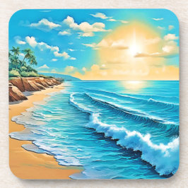 Porta-copo Sunlit Beach Waves Design