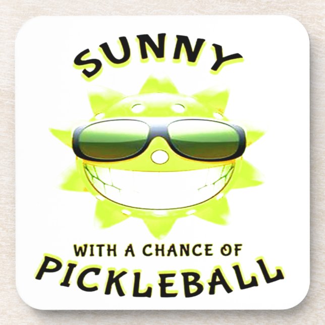 Porta-copo Sunny com uma Chance de PickleBall (Frente)