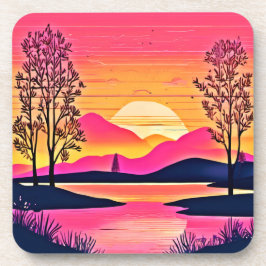 Porta-copo Sunset Dourado Sobre Arte Rosa