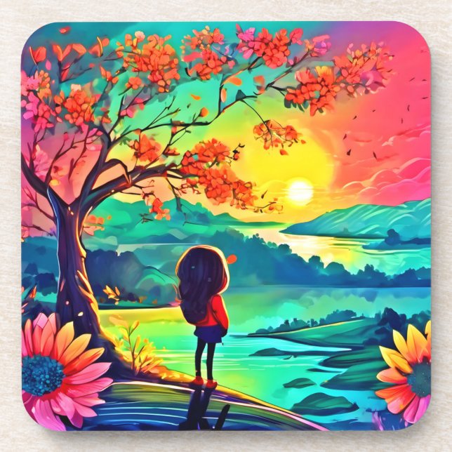 Porta-copo Sunset Dreamer perto do rio (Frente)
