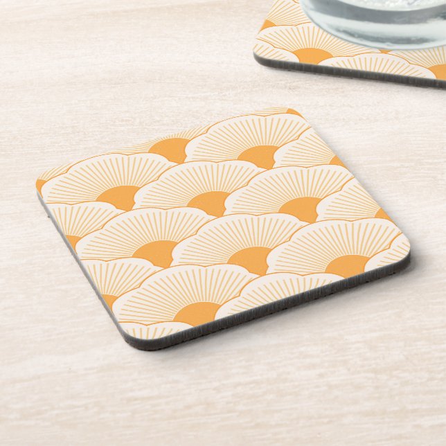 Porta-copo Sunset, laranja tonal, textura concreta (Left Side)