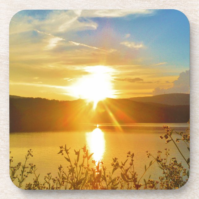 Porta-copo Sunset no lago de montanha (Frente)