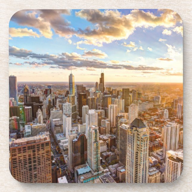 Porta-copo Sunset Over Chicago (Frente)