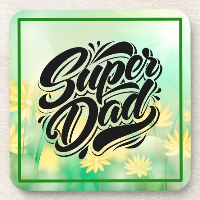 Porta-copo Super Dad Hero Typography Design-67888 (Frente)