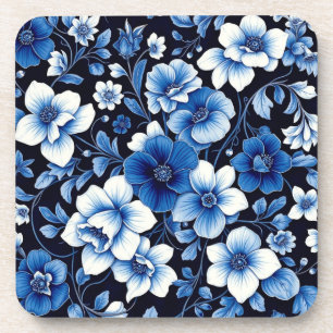 Porta-copo suporte de flores de veludo azul