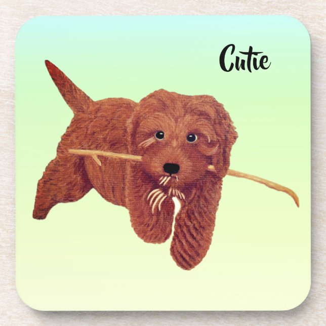 Porta-copo Suporte de Golden Doodle Fofo (Frente)