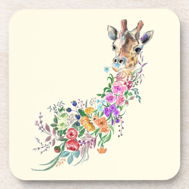 Porta-copo Suporte para Bebida com Girafa Floral (Frente)