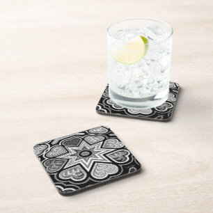 Porta-copo Suportes Black & White Hearts
