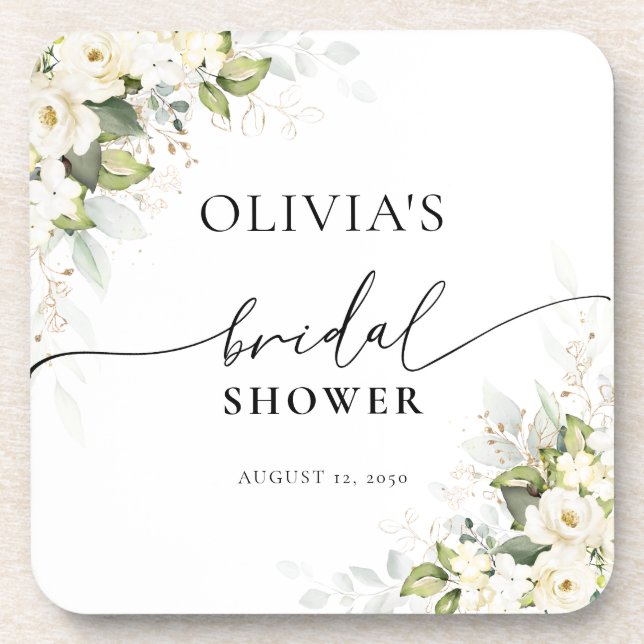 Porta-copo Suportes para Copos Festa de Noivado com Rosas Bra (Frente)