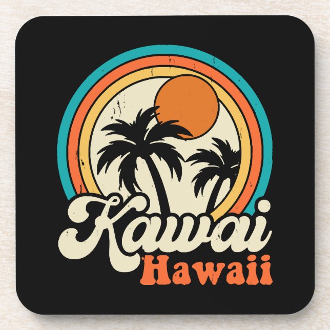 Porta-copo Surfando Kawaii Havaí (Frente)