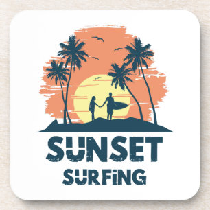 Porta-copo Surfando - Surfando ao pôr do sol