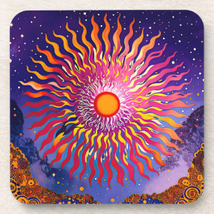 Porta-copo "Sussurros Solares no Céu" O Sol