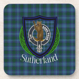 Porta-copo Sutherland Scottish Clan Tartan & Crest