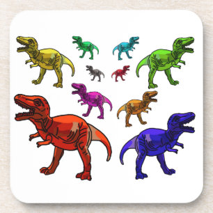 Porta-copo T-Rex colorido