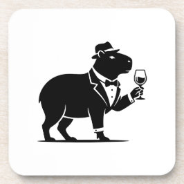 Porta-copo Taça de Vinho de Capivara Engraçada Minimalista Mo
