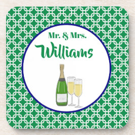 Porta-copo Taças de champanhe para Noiva & Noivo Script