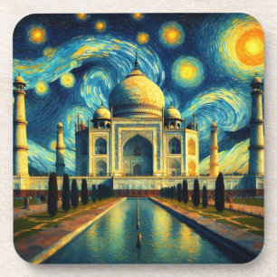 Porta-copo Taj Mahal India Starry Night