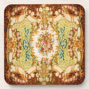 Porta-copo Tapeçaria francesa barroca vitoriana floral rosa