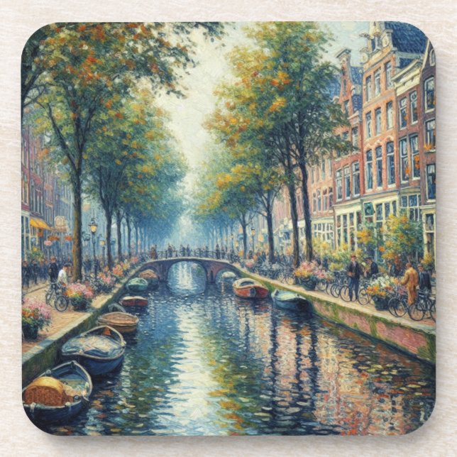 Porta-copo Tarde do outono no Canal - Portas copos (Frente)