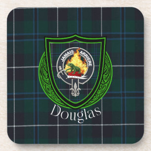 Porta-copo Tartan e Brasão do Clã Escocês Douglas