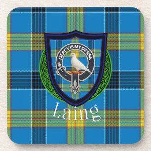 Porta-copo Tartan e Brasão do Clã Escocês Laing