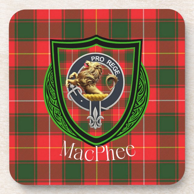 Porta-copo Tartan e Brasão do Clã Escocês MacPhee (Frente)
