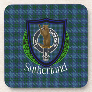 Porta-copo Tartan e Brasão do Clã Escocês Sutherland