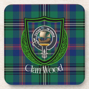 Porta-copo Tartan e Brasão do Clã Escocês Wood