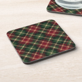 Porta-copo Tartan Plain Festive Hard Plastic Coaster Set
