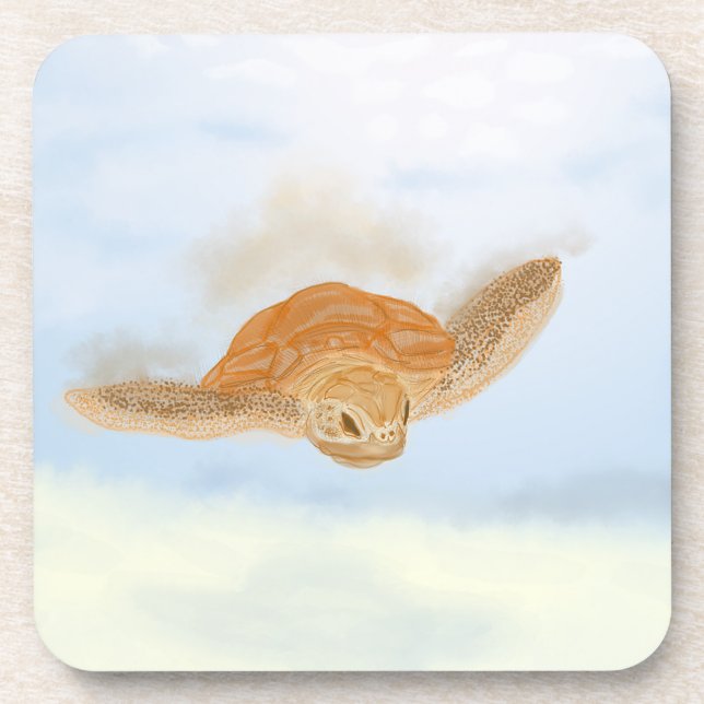 Porta-copo Tartaruga marinha debaixo de água. (Frente)