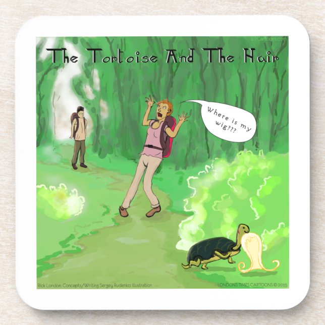 Porta-copo Tartaruga rick De Londres E Cabelo De Porra Engraç (Frente)